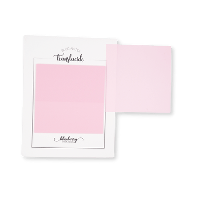 Bloc notes autocollant translucide- Rose - Blueberry Papeterie