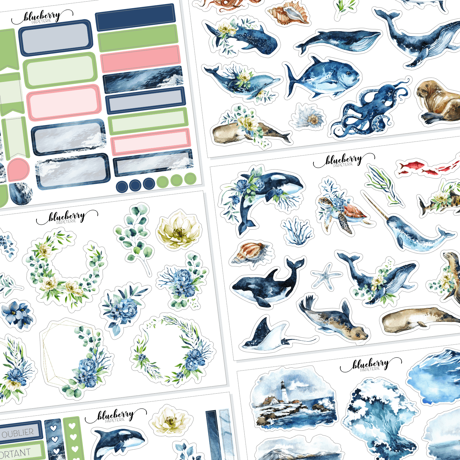 Shore Sticker Collection – Blueberry Papeterie