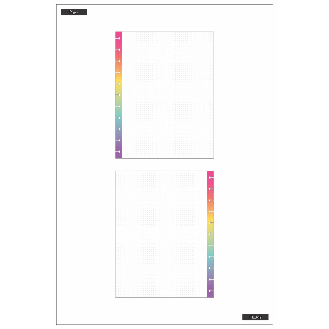 Recharge papier Happy Planner-Pois Arc-en-ciel - Blueberry Papeterie